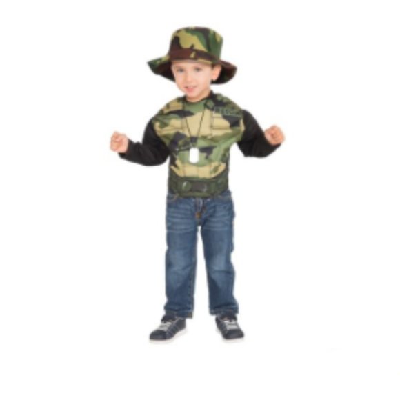 NEW Army Combat Boy's Muscle Halloween Costume
